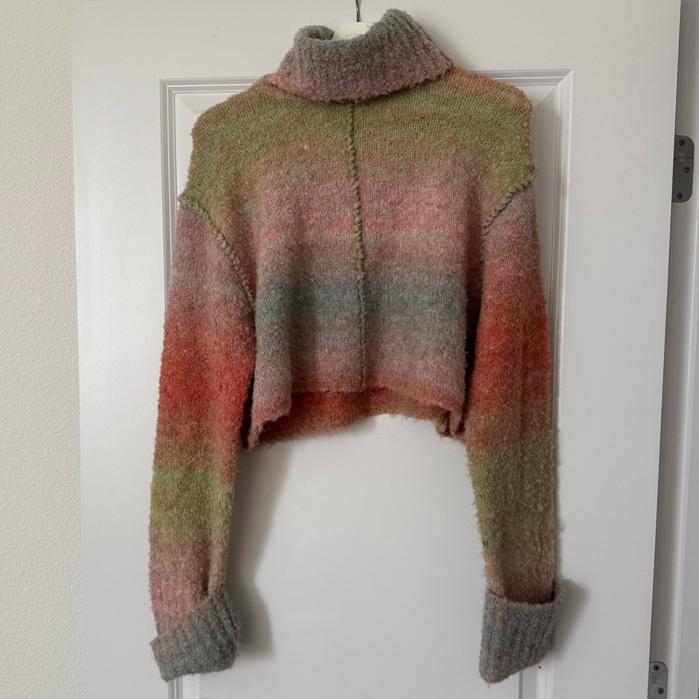 Reclaimed Vintaged roll neck cropped knit sweater